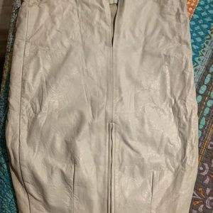 Cream color  leather skirt
